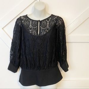 Maison Mayle Black Lace Blouse Black Sz 0